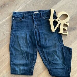 MOTHER Women's Dark Blue Straight Leg Jeans